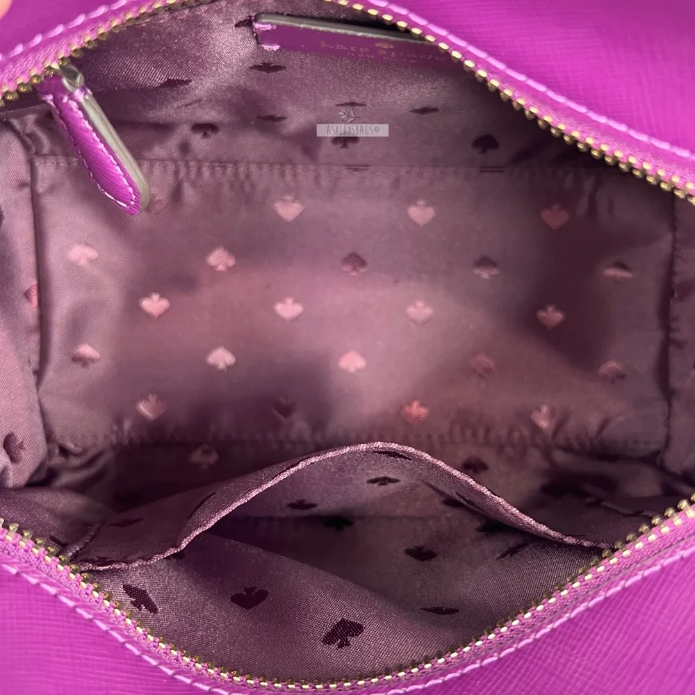 Kate Spade Staci Plum Pie Small Satchel Crossbody & Slim Card Holder Wallet - Picture 8 of 16